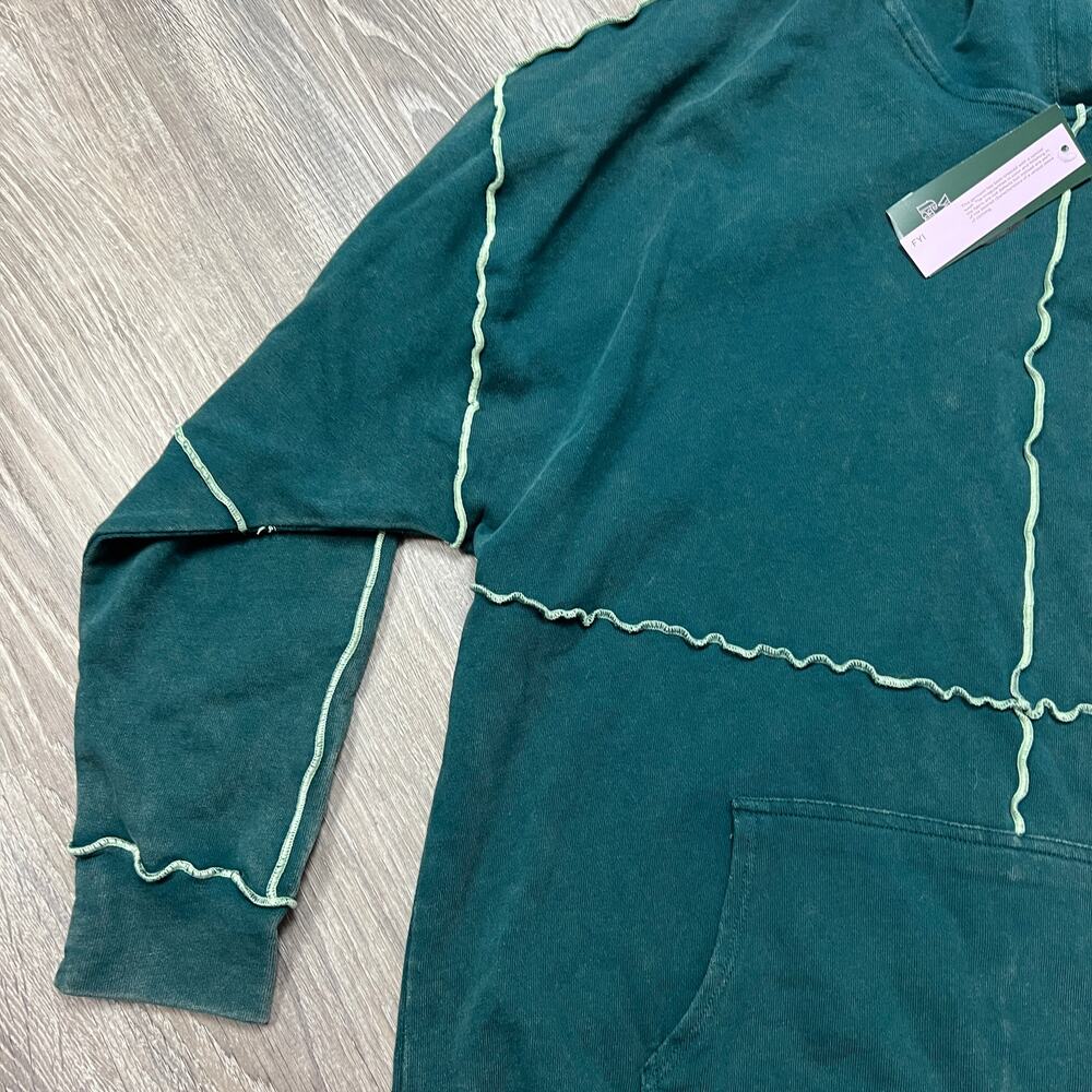 Wild Fable Women's Green Long Sleeve Seamed Hooded Sweatshirt - Medium - NWT - Picture 4 of 8
